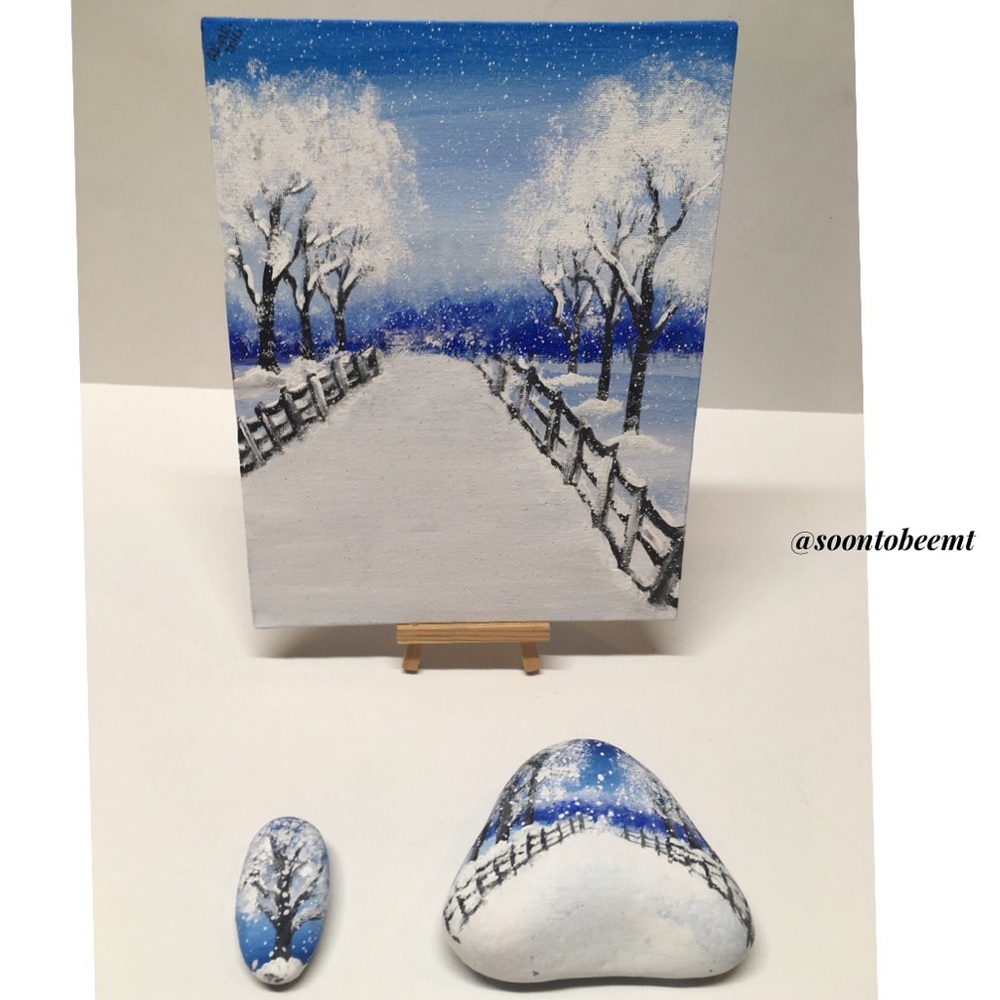Set Of Acrylic Paintings By Me- Light Snow🌨